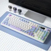 GGP Blue+ Purple L98 High Performance Triple Mode Keyboard Wired, Wireless & Bluetooth Rgb Gaming & Office Quiet Keyboard