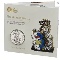在飛比找Yahoo!奇摩拍賣優惠-2019年英國女王的神獸博福特耶魯羱羊 5鎊紀念幣 帶原裝卡