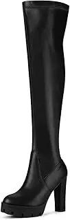 [Allegra K] Women's Platform Heels Chunky Heel Over Knee High Boots