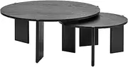 Cooper & Co. Taupo Coffee Tables Set of 2 Straight Legs in Black