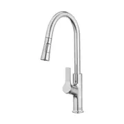 WELS Pull Out Kitchen Sink Tap Round Basin Mixer Faucet 2 Mode Chrome