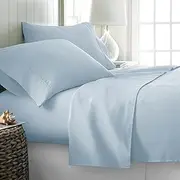 King Aqua Sheet Set, 6 Piece Microfiber Bed Sheets，Soft Flat Bed Sheets Cover, Hotel Luxury 1800 High Thread Count Comfy Sheets, 21" Deep Pocket Fitted Sheets, Wrinkle Free-Aqua