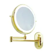Anyvogue Gold 8in Wall Mounted Smart LED Makeup Mirror Double Sided Touch Dimming Adjustable 7x Magnification USB Type