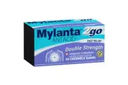 Mylanta 2Go Antacid Double Strength Chewable Tablets Lemon Mint 48 Pack