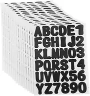 WOONEKY Versatile Vinyl Alphabet Stickers 16 Sheets Black Self-adhesive Numbers for Home School Dec