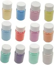 Gadpiparty 12 Pcs Mica Powder Pearl Pigment Set Each Natural DIY Paint for Soap Making Bath Bombs Nail Art and Crafts Including Orange Yellow Green Gold and More