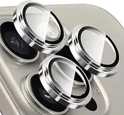 TENOC Camera Lens Protector for iPhone 11 Pro & iPhone 11 Pro Max & iPhone 12 Pro, 9H Tempered Glass Camera Screen Cover, Silver Metal Individual Ring