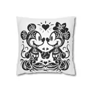 Magic Mouse Sketch Design Love Spun Polyester Square Pillowcase