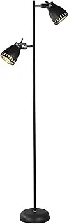 [Lexi Lighting] Audrey Floor Lamp, 2 Lights Metal Base and Shade, Matt Black Finish, E27, 158cm Height, Reading/Task and Ambient Lighting for Any Space