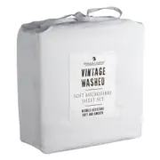 Blake & Lindsay Vintage Washed Microfibre Sheet Set White