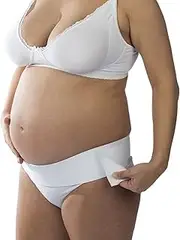 New Beginnings Adjustable Back Support Belt for Instant Pain Relief and Posture Improvement During Pregnancy, White, Medium