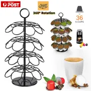 Nespresso Coffee Capsule Pod Holder 360° Rotating Carousel Dispenser Stand Rack