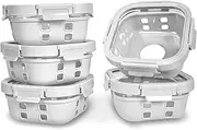 Agosquare Glass Food Storage Containers with Glass Lids – 800ml Meal Prep Containers, Glass Lunch Box with Silicone Sleeve – Stackable Glass Containers for Lunch & Leftovers