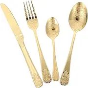 SOLUSTRE 1 Set Stainless Steel Dinnerware Set Metal Steak Cutlery with Fork Knife Spoon Elegant Tableware for Restaurant Parties BBQ Fine Dining Experience