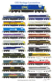 CSX Proposed Heritage Locomotives 11"x17" Poster by Andy Fletcher signed