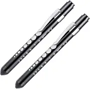 MODOAO LED Pen Light with Pupil Gauge and Ruler Detector Torch Tactical Flashlight Penlights Medical Pen Lights for Nurses Doctors (2 Packs)