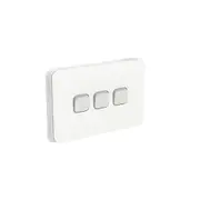 Clipsal Iconic Series Switch Horizontal 3 Gang 1/2Way 10Ax 250V - 3043HA-VW