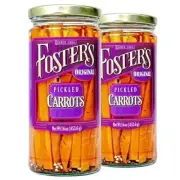 Foster's Pickled Carrots- Original- 16oz 2 Pack - Pickled Carrots in a Jar - ...