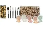LEOPARD KIT BAG & BRUSH SET Mineral Makeup Bare Face Powder Foundation Concealer