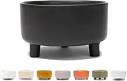 Waggo Uplift Ceramic Dog Bowl for Small Medium and Large Breeds - Heavyweight and Durable Pet Food and Water Dish Crock, Dishwasher Safe, Modern, Elevated Feeder (Medium, Black)