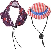 Chinchilla Hat and USA Lizard Cloak Independence Day Pet Dress up Set Hamster Photo Prop Pet Supply