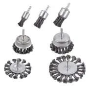 7Pcs Twist Knot Wire Wheel Brush for Drill Crimped Cup Wire Wheels Brush Set ...