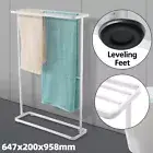 Freestanding Metal Floor Towel Rack Stand Towel Drying Holder White 96cm