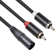 xuefu XLR to Dual RCA Audio Cable A1 XLR Male 3 Pin to Dual RCA Male Plug Stereo Audio Cable Amplifier Mixing Plug AV Cable 1M