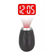 LED Digital Projection Alarm Clock Time Projector Mini Flashlight W/Keychain