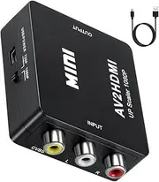CVBS to HDMI Converter, 1080P RCA Composite AV to HDMI Video Audio Converter Adapter for PS2 Wii SNES N64 VHS VCR Camera DVD, Supporting PAL/NTSC with USB Power Cable