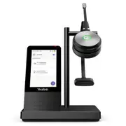 Yealink WH66 Mono Teams Edition DECT Wirelss Headset With 4' Touch Screen, Busylight On Headset, Leather Ear Cushions, 1 x USB3.0, 2 x USB2.0 Ports