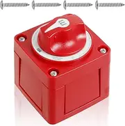 ABS Miniature Battery Isolator Switch Avoid Leakage Houseboat Battery Disconnect Switch Easy to Maintain for Car RV(Gules)