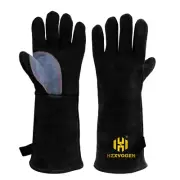 H HZXVOGEN Welding Gloves 14 Inches 932℉ Heat Fire Resistant BBQ Grill Glo
