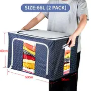 2 Pcs 66L Clothes Storage Bins Foldable with Handles for Bedroom