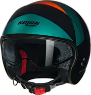 Nolan N21 Tangente 347, open face helmet , color: Black/Dark Green/Orange , size: XL