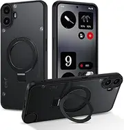 DOMAVER for Nothing CMF Phone1 Magnetic Case with Kickstand, Compatible with MagSafe, Translucent Matte Skin-Touch Nothing CMF Phone1 Case, Shockproof Nothing CMF Phone 1 Cover for Men Women, Black