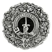 Art Pewter Clan Crest Plaid Brooch [Various Clans and Designs Available]