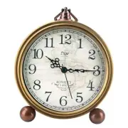 Desk Clocks, Small Table Alarm Clocks for Shelf Bedroom Office,Vintage Gold