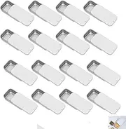 16 Pcs Aluminum Tin Jars, CuiCanfla Small Slide Top Tin Lip Balm Tins with Lids, Cosmetic Sample Metal Silver Rectangular Metal Tins Containers for Lip Balm, Cosmetic,Candles,Salve,Make Up,Eye Shadow