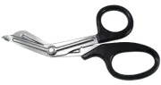 EMT Utility Scissors, Overall Length 7", Color Black, Blade End Style Rounded