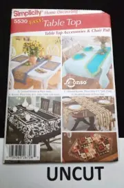 SIMPLICITY Easy Home Decor Pattern 5530 Table Top Accessories Chair Pad Napkins