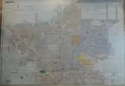 Fresno CA Laminated Wall Map (K)