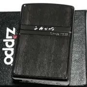 Zippo Rose Wood Dark Neo Black Carving Etching Oil Lighter Regular Case Japan
