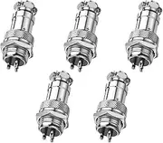 tunghey 10Pack GX16 3 Pins Panel Metal Mount Circular Metal Aviation Connector Adapter Male Female Plug Socket (3pin)