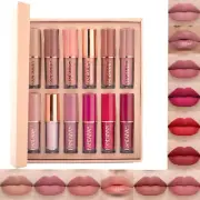 12 Colors Matte Lipstick Set Liquid Lipstick Kit Long Lasting Waterproof Lip ...