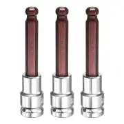 3pcs 10mm Ball End Hex Bit Socket 1/2" Square Drive Metric Extension Impact Bit