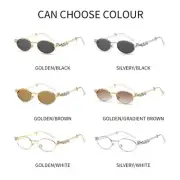 Metal Frame Eye Glasses Trendsetters for Vacation Dress Oval Frame Rhinestones