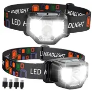 Headlamp Rechargeable 2PCS, 1200 Lumen Super Bright LED Flashlight with 2-PACK