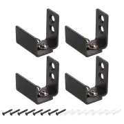 4 Set Sliding Barn Door Floor Guide Wall Mounted, Adjustable U Bracket, Black