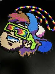 NEW Kool Kid Custom Perler Necklace EDM EDC Fest Rave Dance Kandi